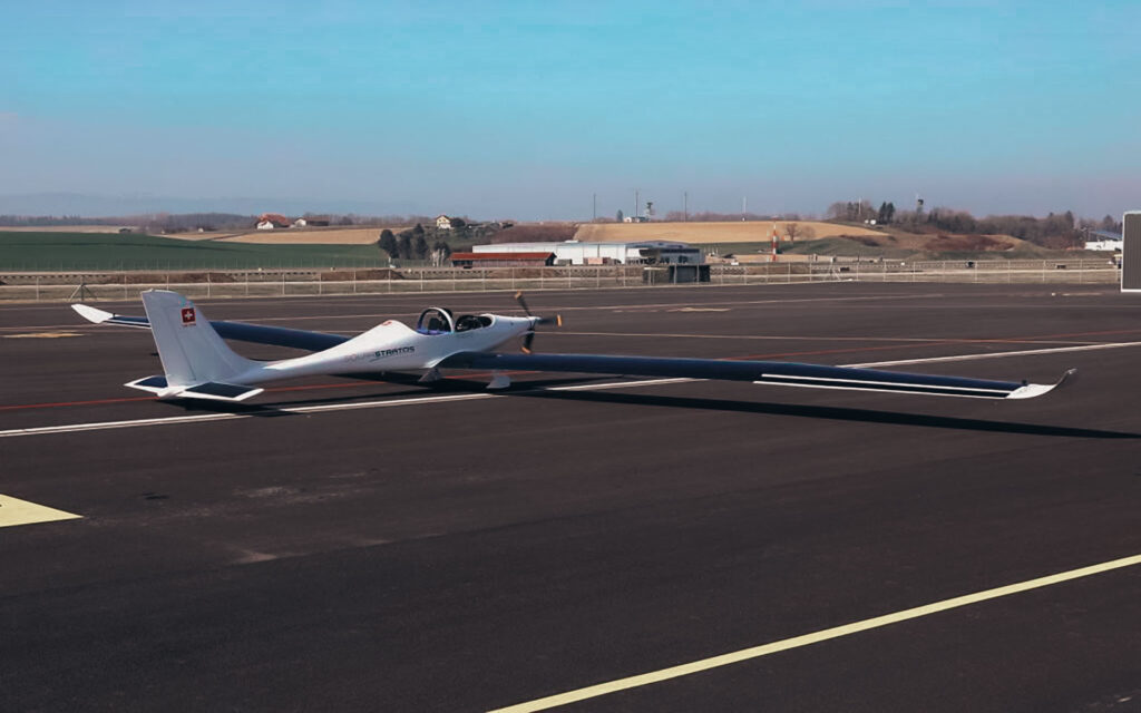 Airplane with solar panels