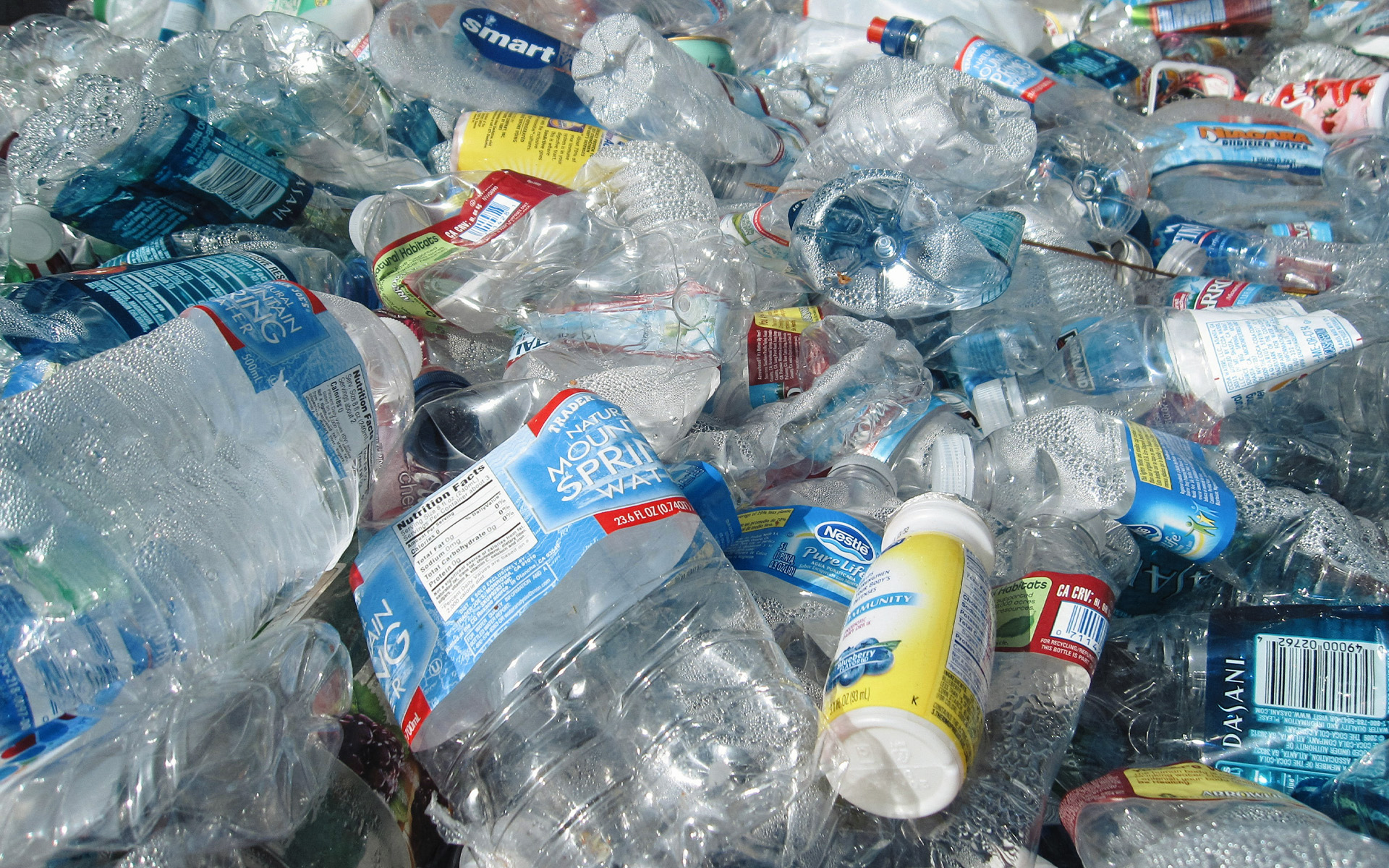 Pile of plastic bottles