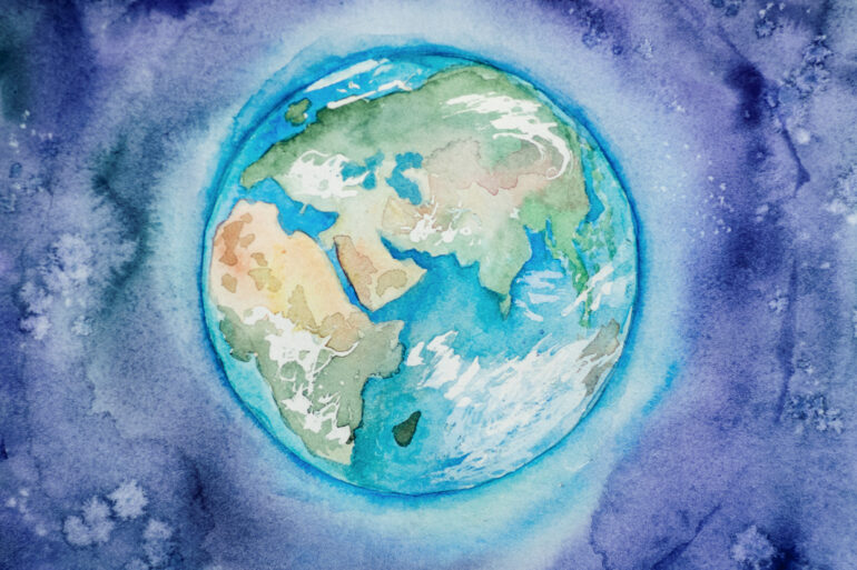 Drawing of planet earth
